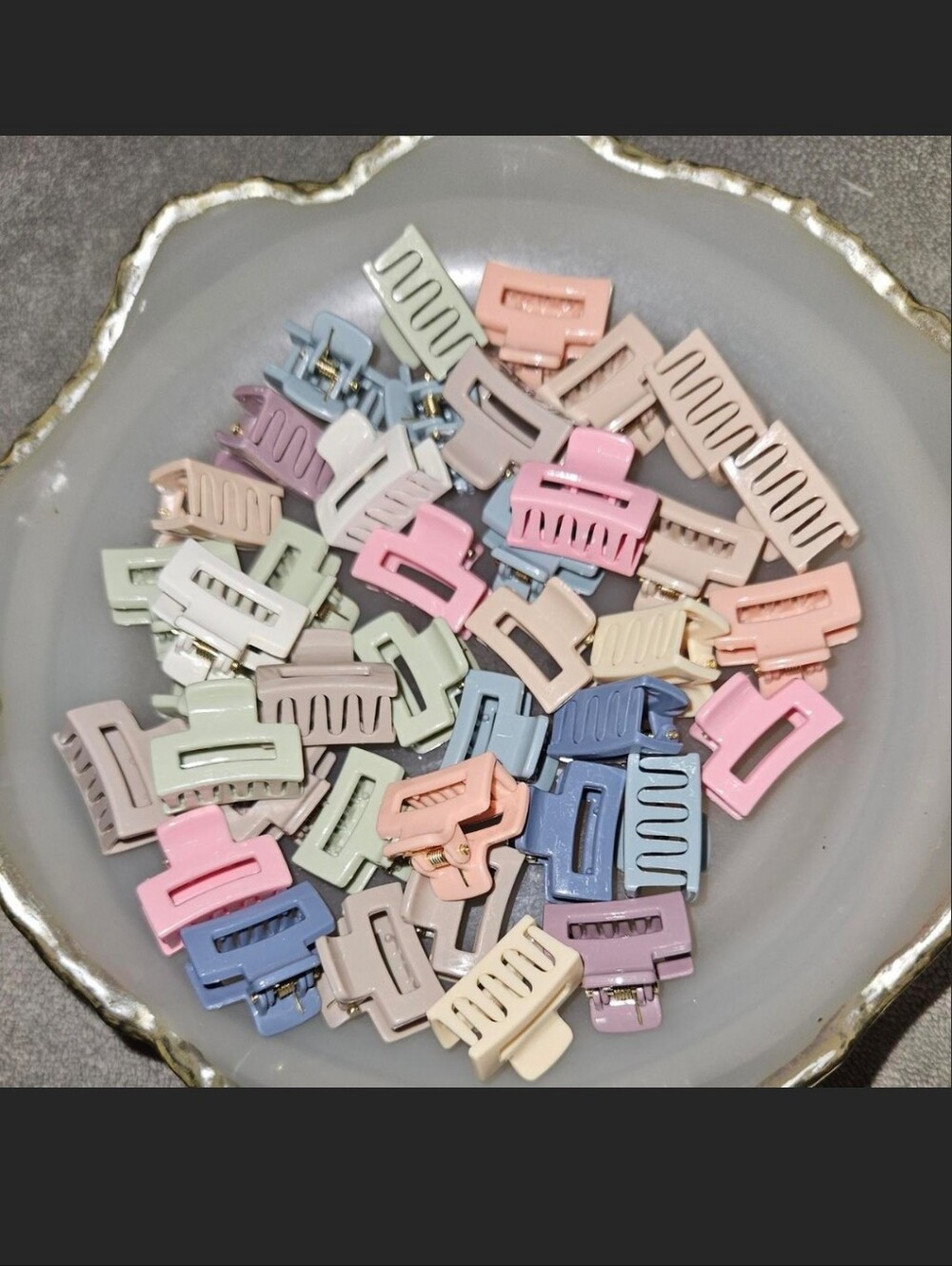 20 Pc Pastel Mini Hair Clips Set for Kids - Multicolor